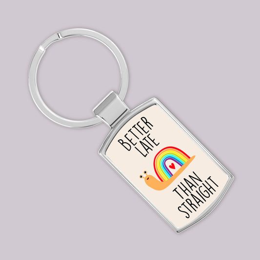 Better Late Than Straight Keyring