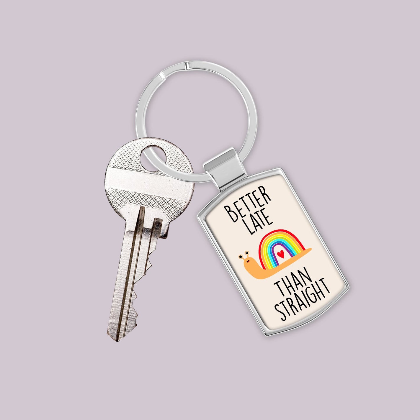 Better Late Than Straight Keyring