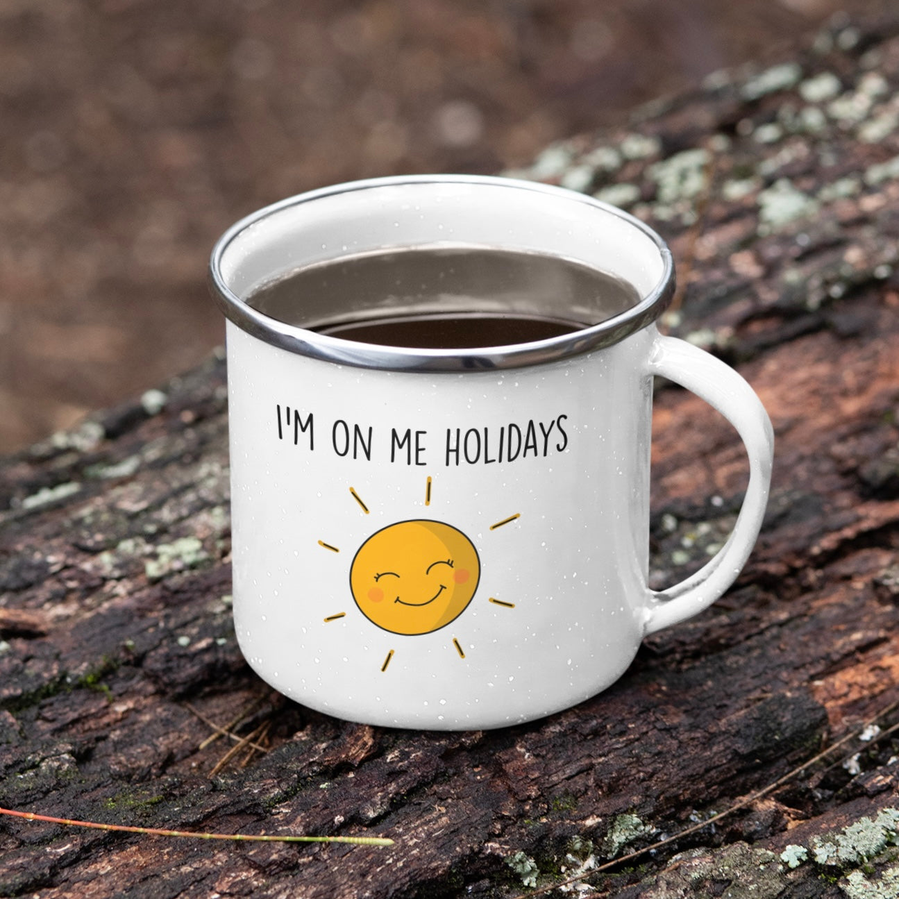 I’m On Me Holidays Enamel Mug for Outdoors