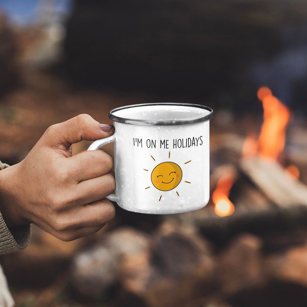I’m On Me Holidays Enamel Mug for Outdoors