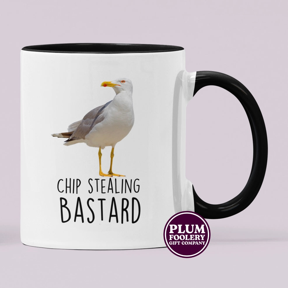 Chip Stealing Bastard Mug Funny Seagull Gift
