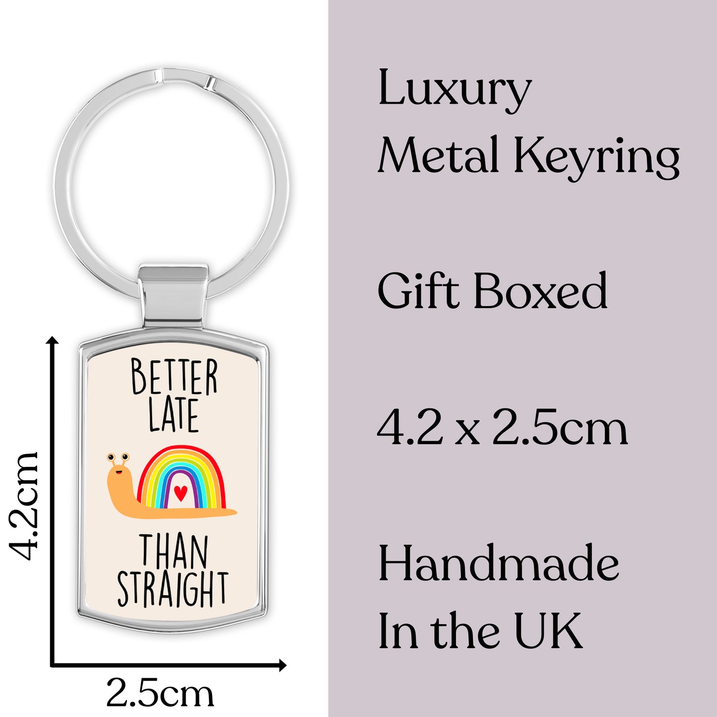 Better Late Than Straight Keyring
