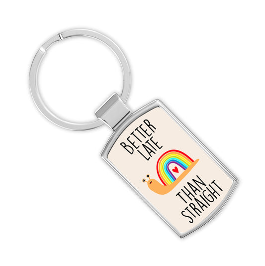 Better Late Than Straight Keyring