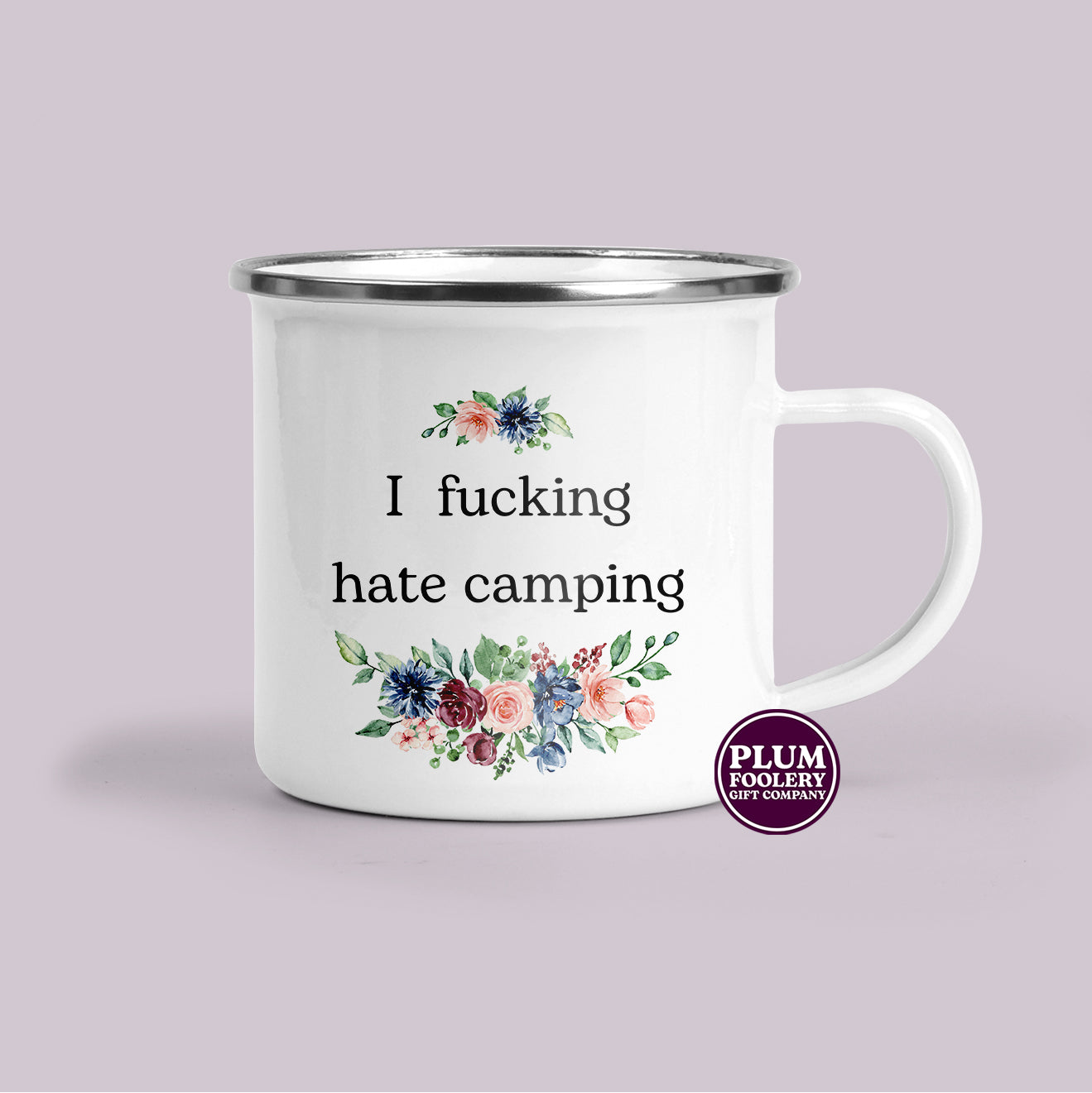 Funny Enamel Camping Mugs for Outdoors - I Love Camping - I Hate Camping