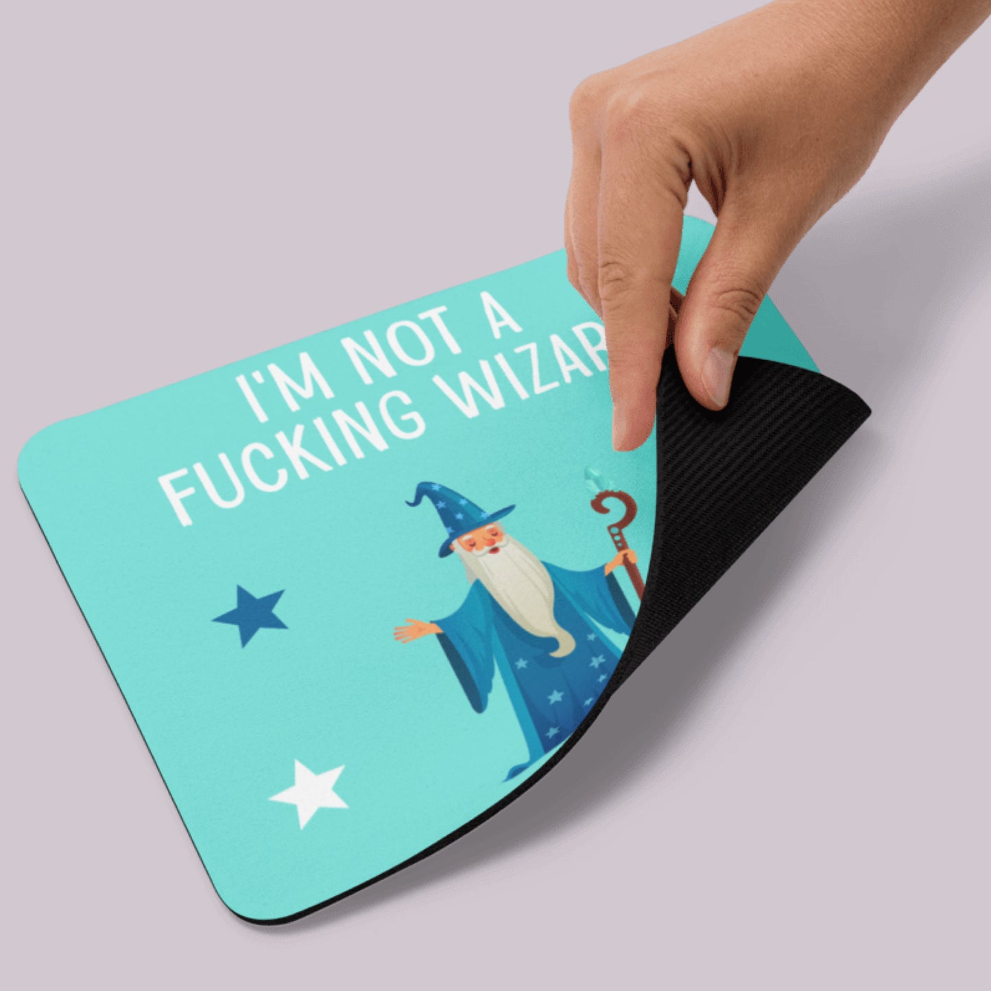 I’m Not a Fucking Wizard Mousepad Blue